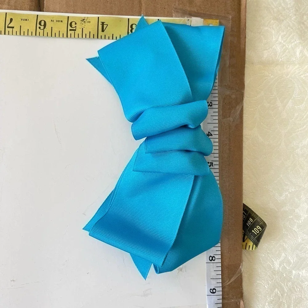 Vintage 1990’s Set of 4 Oversized Hair Bow Barrettes Clips Ruffled Puffy Y2K